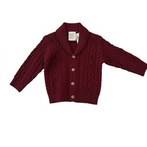 First Impressions Maroon Cable Knit Sweater